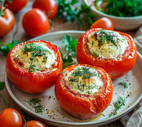 Фаршированные помидоры с сыром и зеленью