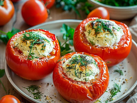 Фаршированные помидоры с сыром и зеленью