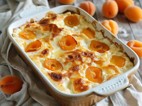 Творожная запеканка с абрикосами