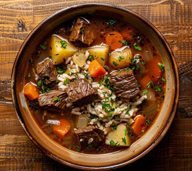 Суп из говядины с рисом