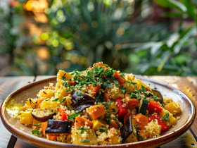 Кускус с жареными овощами и специями