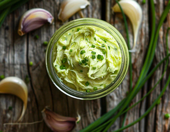 Масло с чесночными стрелками Масло с чесночными стрелками