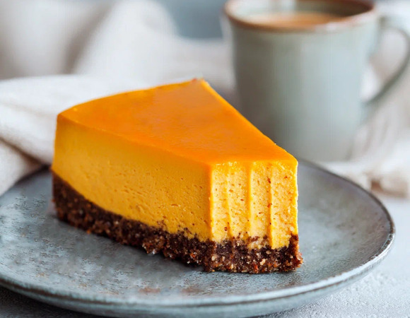 Осенний чизкейк с тыквой и облепихой без выпечки