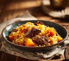 Плов с бараниной и тыквой