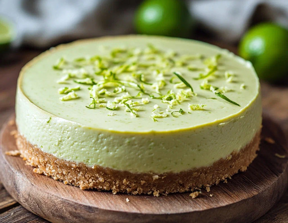 Чизкейк без выпечки лайм-авокадо
