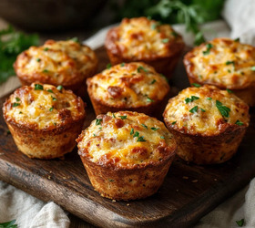 Протеиновые мини-кексы с индейкой и сыром