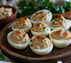 Яичная закуска с нежным тунцовым кремом