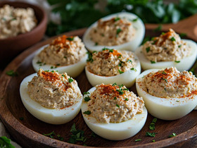 Яичная закуска с нежным тунцовым кремом