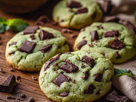 Мятное печенье с кусочками шоколада