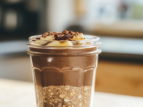 Шоколадно-банановая овсянка в банке