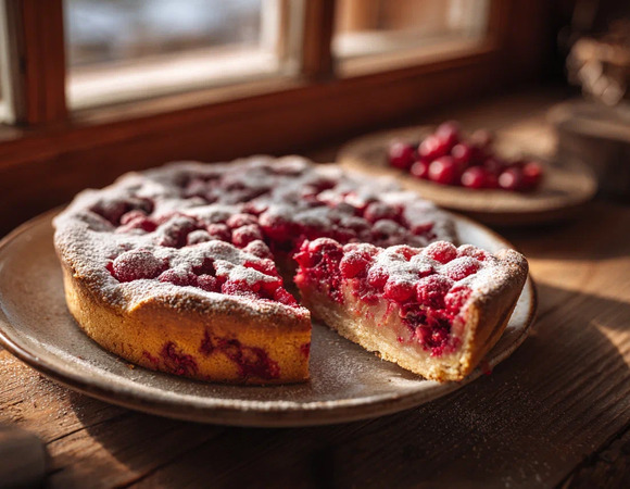 Пирог с брусникой